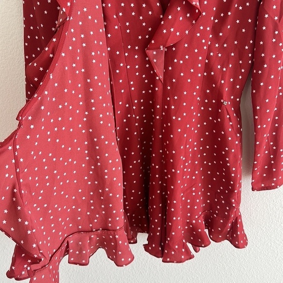 NWT Lovers + Friends Star Print Ruffled Wrap Romper - Picture 6 of 12